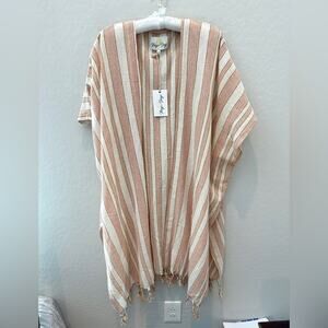 🆕 RAYS FOR DAYS | Boho Striped Cotton Long Swim Coverup Kimono | One Size